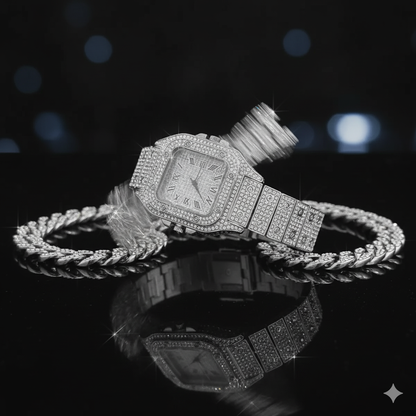 🔥 Pack Hip Hop Ultime – Montre + Chaîne + Bracelet 🔥
