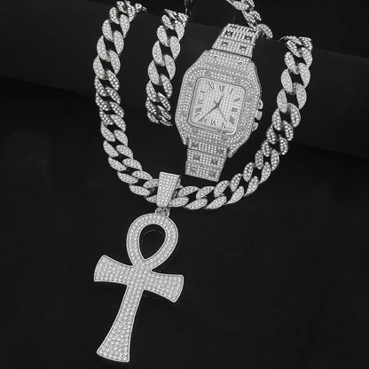 🔥 Pack Hip Hop Ultime – Montre + Chaîne + Bracelet 🔥